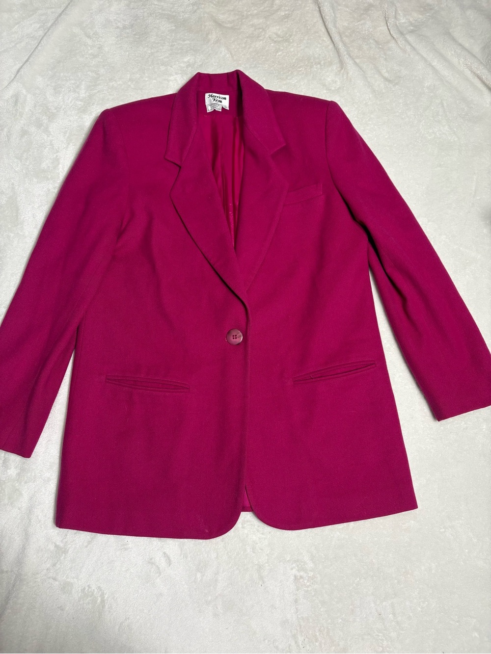 Vintage Harrison Kent Fuchsia Pink Oversized Blazer Size 8